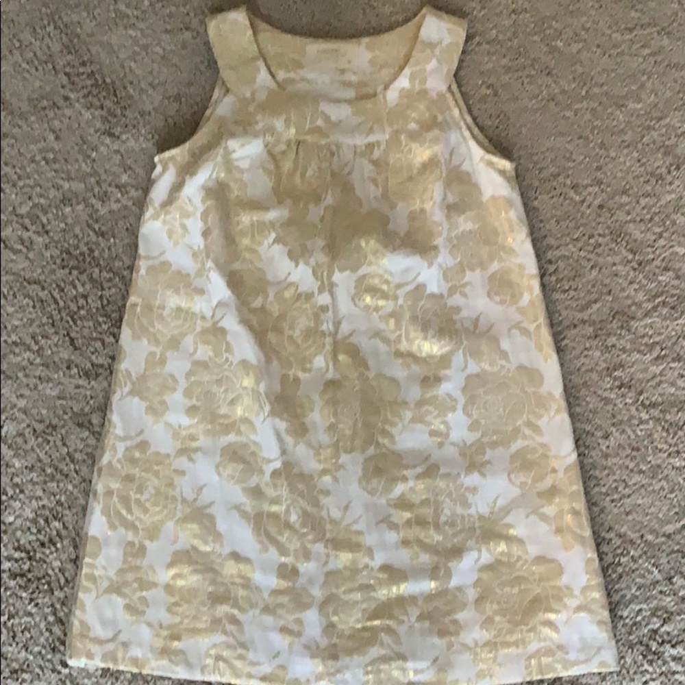 Gold and cream mini dress